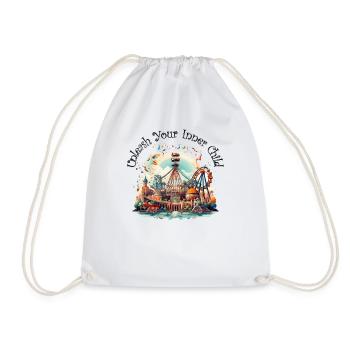 Amusement Park Fair, Fairground, Village Festival - Drawstring Bag - white - Front