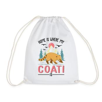 Home is where my coati is - Drawstring Bag - white - Front