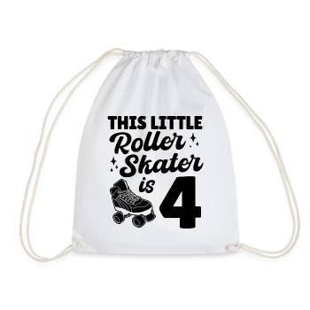 This Little Roller Skater Is 4 Years Old Roller Sk - Drawstring Bag - white - Front