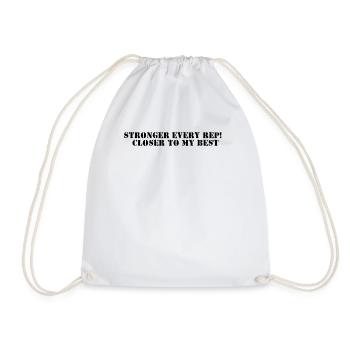 Fitness - Plus fort à chaque répétition, plus proche de mon meilleur niveau - Sac de sport léger - blanc - Devant