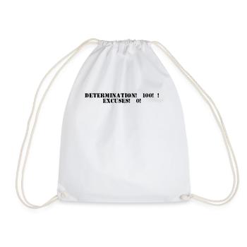Condition physique - Détermination : 100 %, excuses : 0 % - Sac de sport léger - blanc - Devant