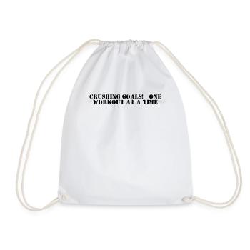 Fitness - Crushing goals, one workout at a time - Drawstring Bag - white - Front