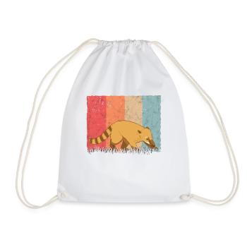 Nasenbär Retro Coati Vintage - Drawstring Bag - white - Front