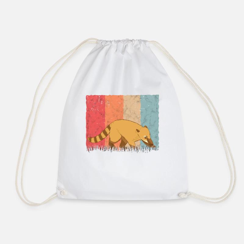 Nasenbär Retro Coati Vintage - Turnbeutel - Weiß