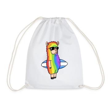 Noël arc-en-ciel d’alpaga - Sac de sport léger - blanc - Devant