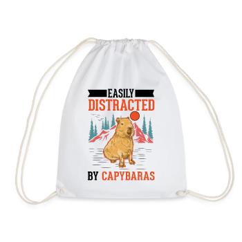 Easily distracted by Capybaras - Turnbeutel - Weiß - Vorne