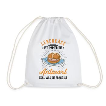 Leberkas Leberkäse Fleischkäse - Turnbeutel - Weiß - Vorne
