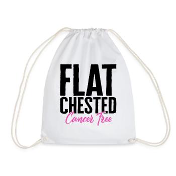 Chemise de sensibilisation au cancer du sein, poitrine plate - Sac de sport léger - blanc - Devant