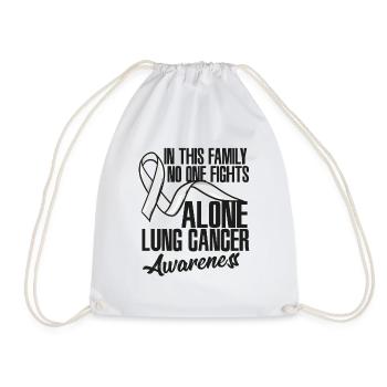 Lung Cancer Awareness Lung Cancer Survivor Warrior - Drawstring Bag - white - Front