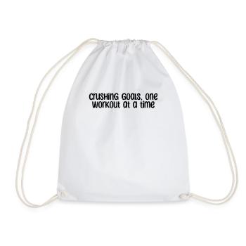 Fitness - Crushing goals, one workout at a time - Drawstring Bag - white - Front