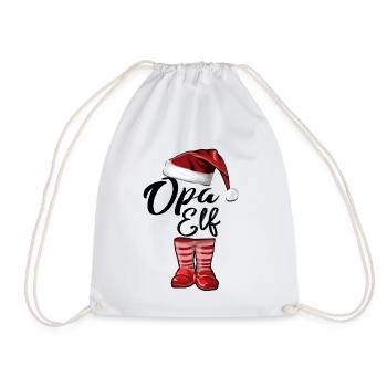 Opa Elf – Lustiges Weihnachtsdesign - Turnbeutel - Weiß - Vorne