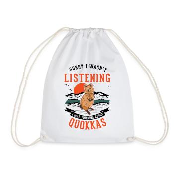 Quokka Gift Short-tailed Kangaroo - Drawstring Bag - white - Front