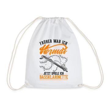 Bassklarinette Geschenk Bassklarinettist - Turnbeutel - Weiß - Vorne