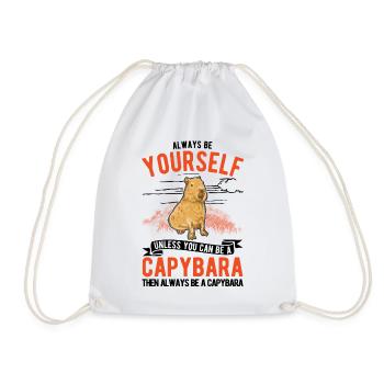 Always be yourself Capybara Wasserschwein Capibara - Drawstring Bag - white - Front