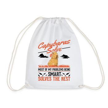 Capybara Wasserschwein Capibara - Drawstring Bag - white - Front