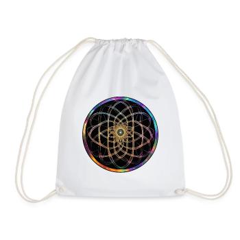 Regenbogen Mandala Kreismuster - Turnbeutel - Weiß - Vorne