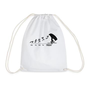 Wingfoil Surfer Wingfoiling Hydrofoil Weekend - Drawstring Bag - white - Front