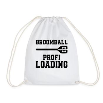 Broomball Pro Loading - Playing Broomball Player - Drawstring Bag - white - Front