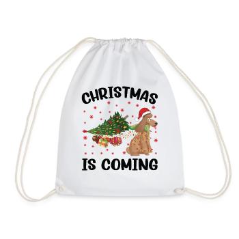 Christmas Is Coming Dog Version - Drawstring Bag - white - Front