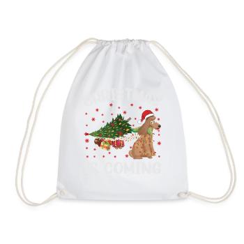 Christmas Is Coming Dog Version - Drawstring Bag - white - Front