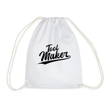 Retro Swoosh Job - Tool Maker - Drawstring Bag - white - Front