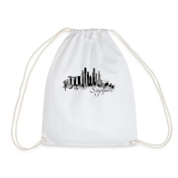 Singapour Skyline Silhouette Asie J’aime Singapour - Sac de sport léger - blanc - Devant