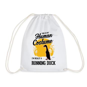 Runner Duck Costume Halloween - Drawstring Bag - white - Front
