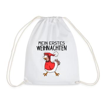 Weihnachtshuhn Frohe Weihnachten Huhn Baby Spruch - Turnbeutel - Weiß - Vorne