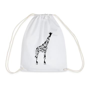 Giraffe Wildlife Africa Giraffes Silhouette - Drawstring Bag - white - Front