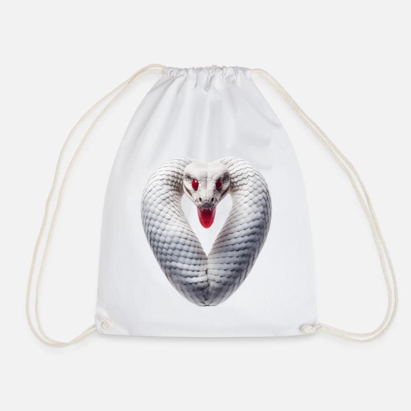 Serpent coeur corps Saint-Valentin Serpent étreinte - Sac de sport léger - blanc