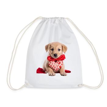 Puppy Love Bandana Valentine's Day Adorable - Drawstring Bag - white - Front