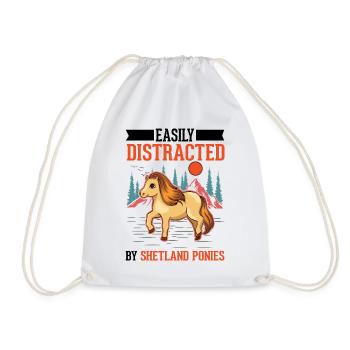 Easily distracted by Shetland Ponies Shetty - Turnbeutel - Weiß - Vorne