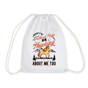 Shetland poney cadeau Shetland poney Shetty - Sac de sport léger - blanc - Devant