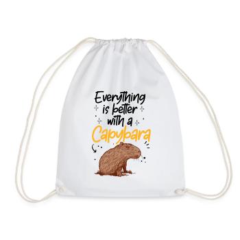 Tout est mieux avec capybara capybara - Sac de sport léger - blanc - Devant