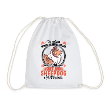 Shetland Sheepdog hat Personal Sheltie - Turnbeutel - Weiß - Vorne