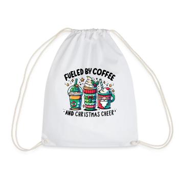 Fueled by Coffee - Café de Noël pour femmes drôles - Sac de sport léger - blanc - Devant