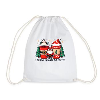 Je crois au café de Noël des femmes drôles de Père Noël - Sac de sport léger - blanc - Devant