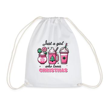 Just a Girl - Café de Noël pour femmes drôles - Sac de sport léger - blanc - Devant