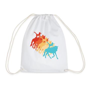 Acrobatics on horseback Body control - Drawstring Bag - white - Front