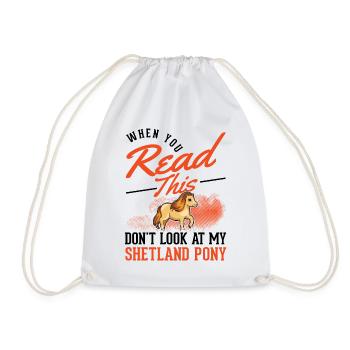 Shetland Pony Geschenk Shetty - Turnbeutel - Weiß - Vorne