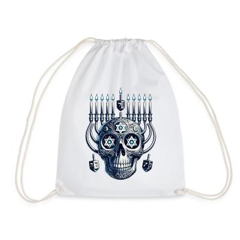 Miracle Light Totenkopf T-Shirt zur Feier von Chanukka - Turnbeutel - Weiß - Vorne