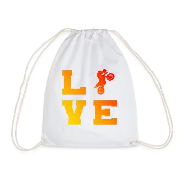 Women's Dirt Bike Dirt Bike Motocross Dirt Biker - Drawstring Bag - white - Front