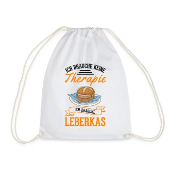 Leberkas Therapie Leberkäse Fleischkäse - Turnbeutel - Weiß - Vorne