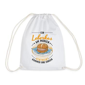 Leberkas Leberkäse Fleischkäse - Turnbeutel - Weiß - Vorne