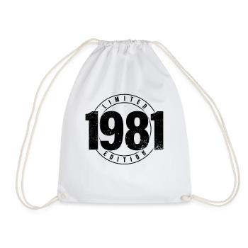 Limited Edition 1981 Year of Birth Urban Birthday - Drawstring Bag - white - Front