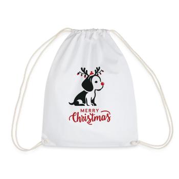 Beagle Noël Hiver Animaux Chiens - Sac de sport léger - blanc - Devant