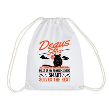Degu Gift Shrub Rat Forest Degu - Drawstring Bag - white - Front
