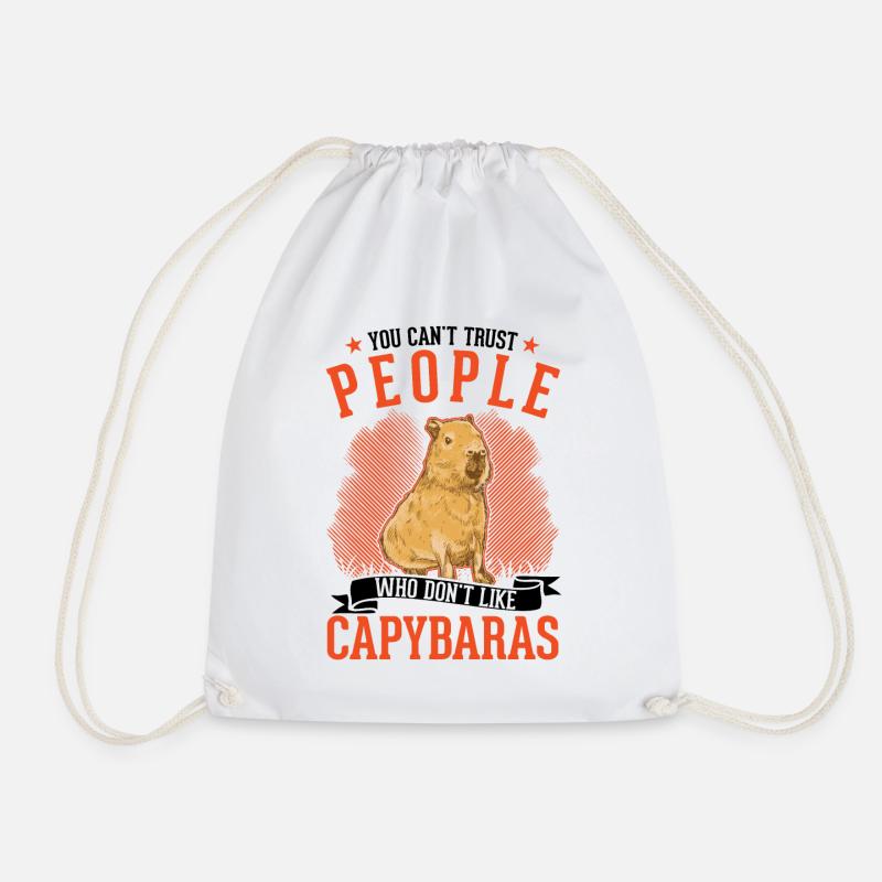 Capybara Geschenk Wasserschwein Capibara - Turnbeutel - Weiß