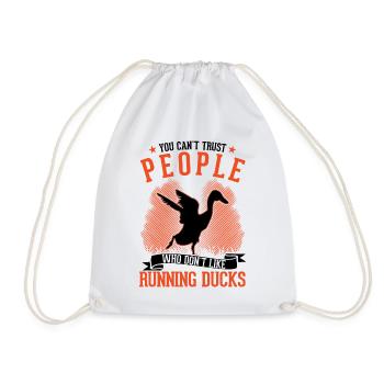 Indian Runner Duck Gift Running Duck - Drawstring Bag - white - Front