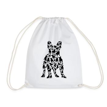 French Bulldog Dog French Bulldog Frenchie Mom - Drawstring Bag - white - Front